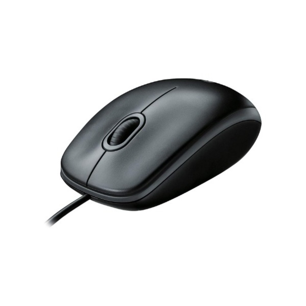 LOGITECH Black wired mouse B100 | Office ergonomic basic